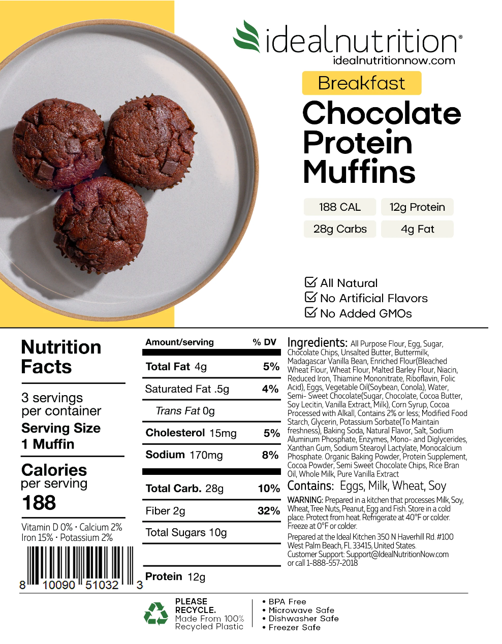 carbs in muffin