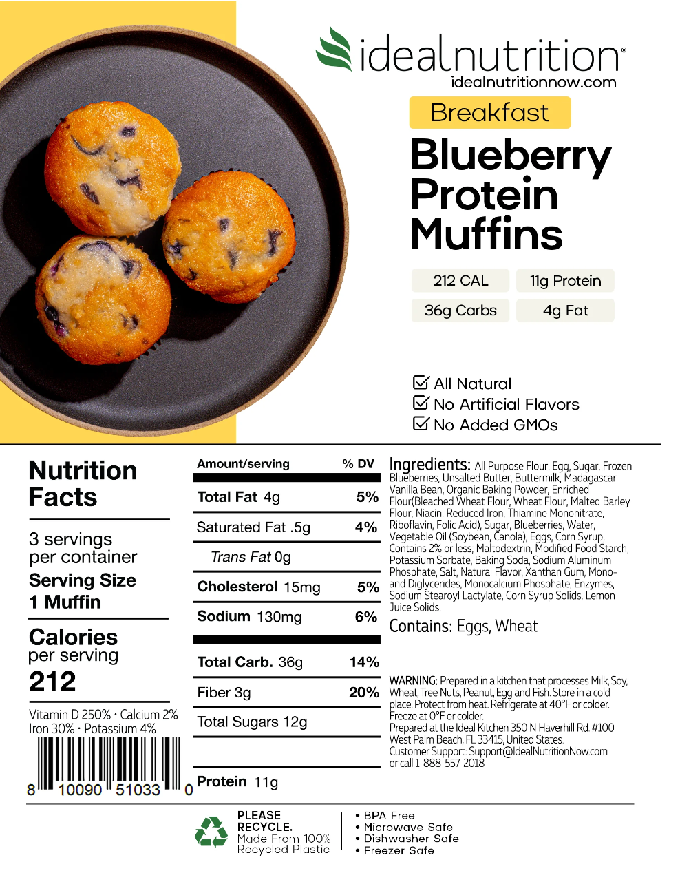 carbs in muffin